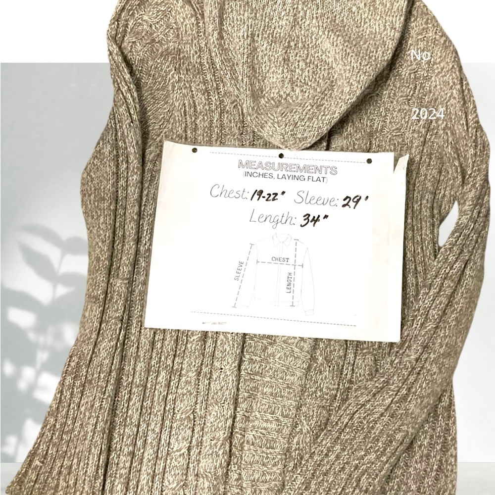 Hooked Up Hooded Sweater‎ SZ XL Women Dark Oak Ivory Winter Casual Corpcore Fall - Picture 7 of 8